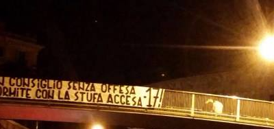 striscione roma colosseo