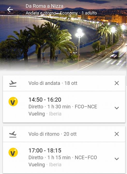 Roma Nizza volo