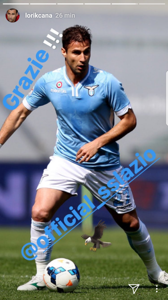 cana ringrazia lazio instagram