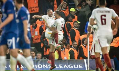 chelsea roma esultanza ottobre 2017