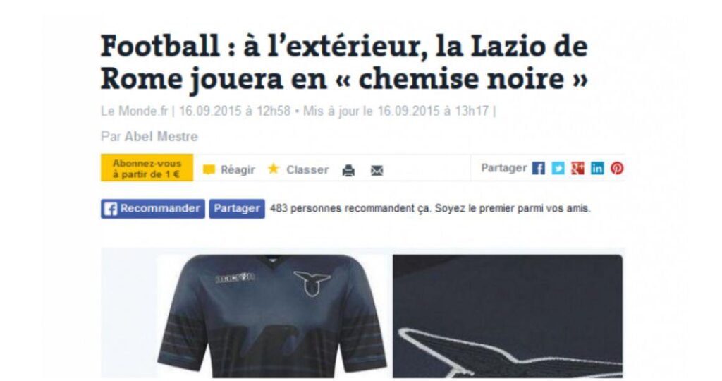 Europa League, non fa scalpore la 'camicia nera' del Nizza, ma alla Lazio... - FOTO 1 photo 2017 11 03 09 43 21 1