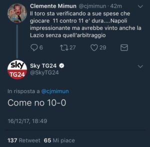Salerno (La7): «Grazie Sky, sempre forza Roma!» – FOTO