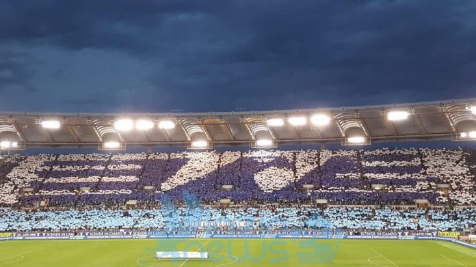 Coreografia tevere lazio inter lazio tifosi curva nord tevere