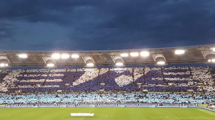 curva nord tevere tifosi la giocata del match lazio-inter
