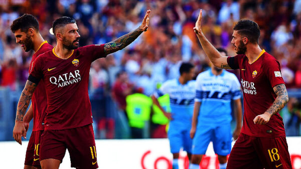 kolarov santon esultanza derby roma lazio settembre 2018