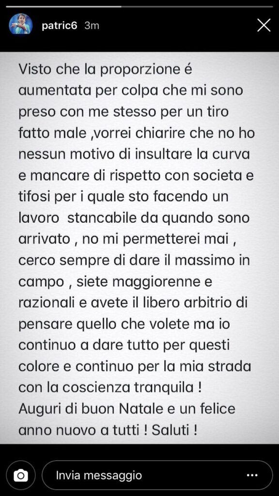 Patric risponde alla Nord: «Non ho nessun motivo di 