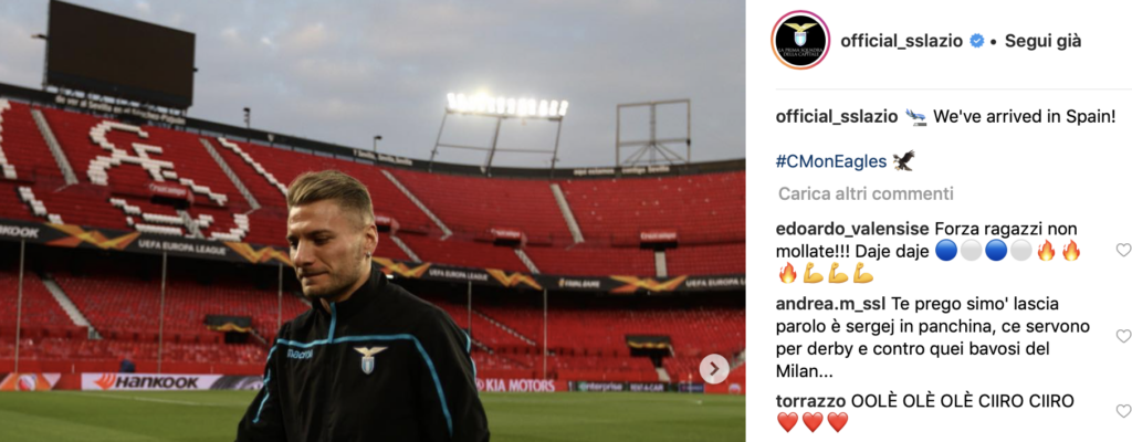 Lazio, walkaround dei biancocelesti al Sánchez Pizjuán - FOTO 1 Schermata 2019 02 19 alle 20.47.31