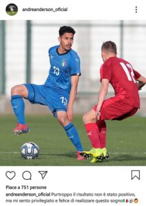 Lazio, André Anderson dopo l’esordio con l’Italia U20: «Un sogno!» – FOTO