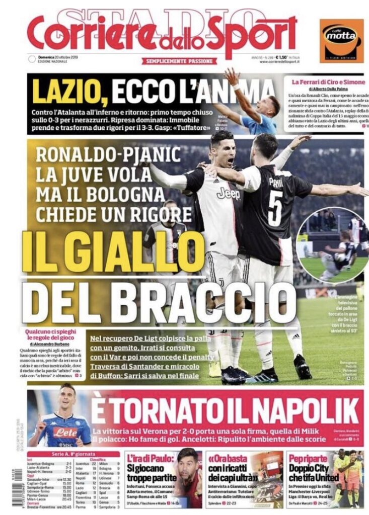 Lazio, le prime pagine dei quotidiani sportivi – 20 Ottobre 1 67AEC533 EA16 4204 8BF2 1CA5BF716520