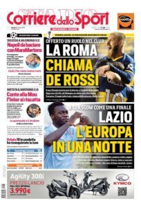 Lazio, le prime pagine dei quotidiani del 24 Ottobre 2019
