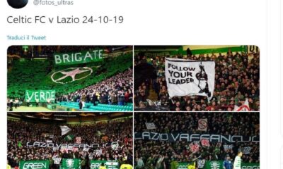 celtic lazio tifosi striscione mussolini