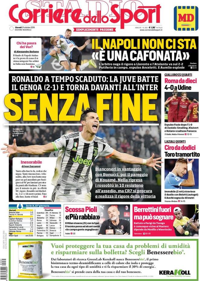 corriere dello sport 2019 10 31 5dba244b9ce19