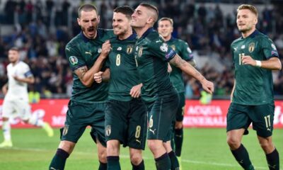 italia esultanza jorginho ottobre 2019