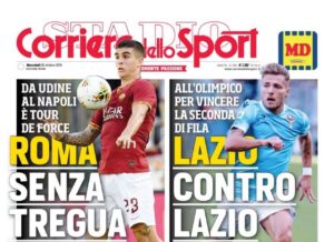 Lazio, le prime pagine dei quotidiani sportivi – 30 ottobre 2019