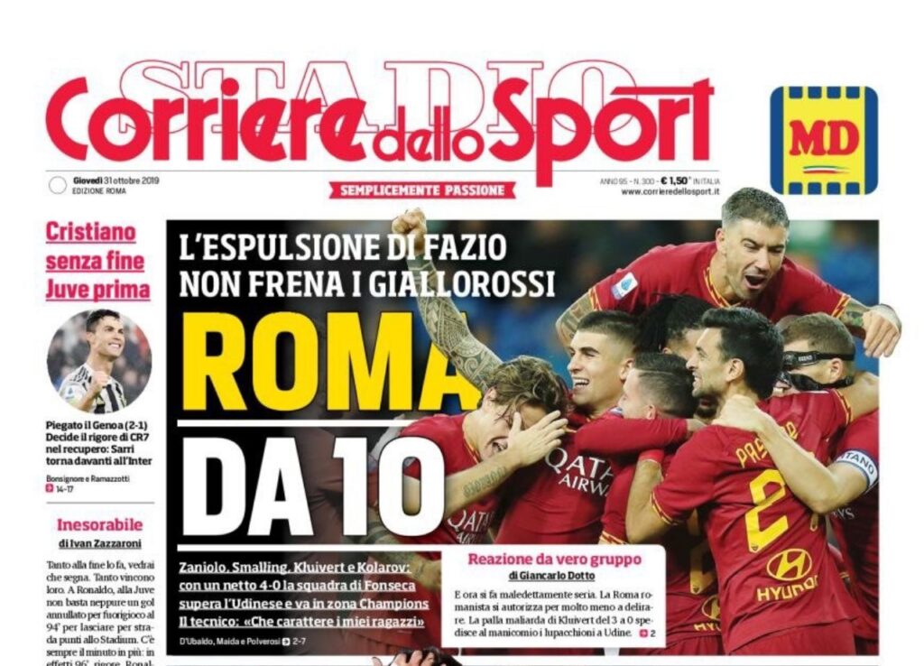 Lazio, le prime pagine dei quotidiani sportivi - 31 ottobre 2019 1 photo 2019 10 31 08.08.37