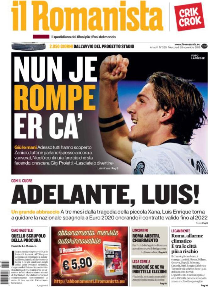 il romanista 2019 11 20 5dd4b81736717