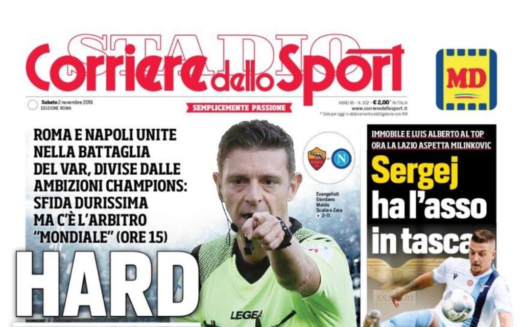 Lazio, le prime pagine dei quotidiani sportivi - 2 novembre 2019 1 photo 2019 11 02 08.01.19