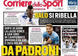 Lazio, le prime pagine dei quotidiani sportivi – 4 novembre 2018