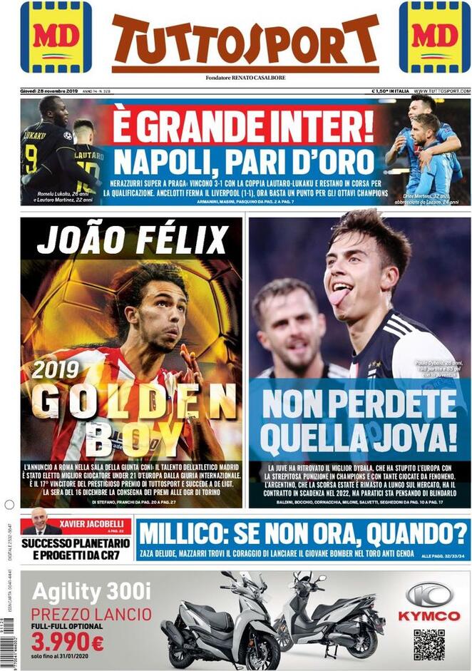 tuttosport 2019 11 28 5ddf390420b5b