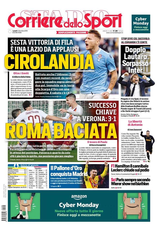 Lazio, le prime pagine dei quotidiani - 2 dicembre 21 77252570 1611802142289873 3586729207524229120 o