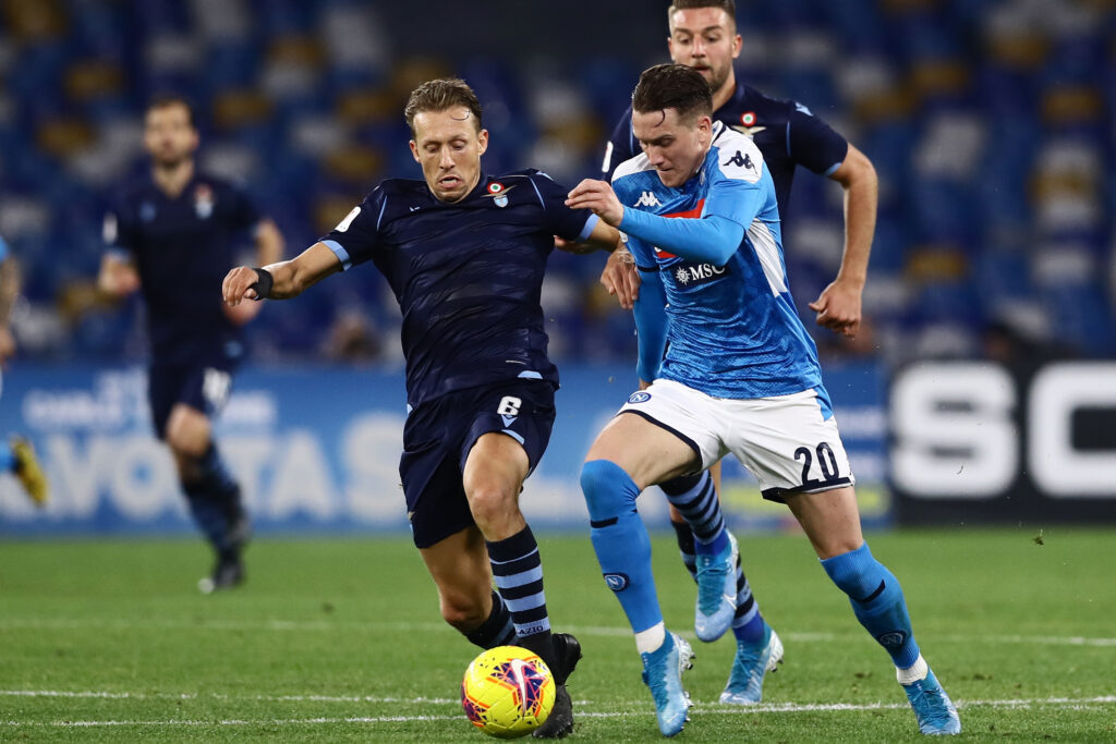Coppa Italia, Giudice Sportivo: due giornate a Leiva, multa Lazio per cori contro Napoli 1 Zielinski Leiva 034 1