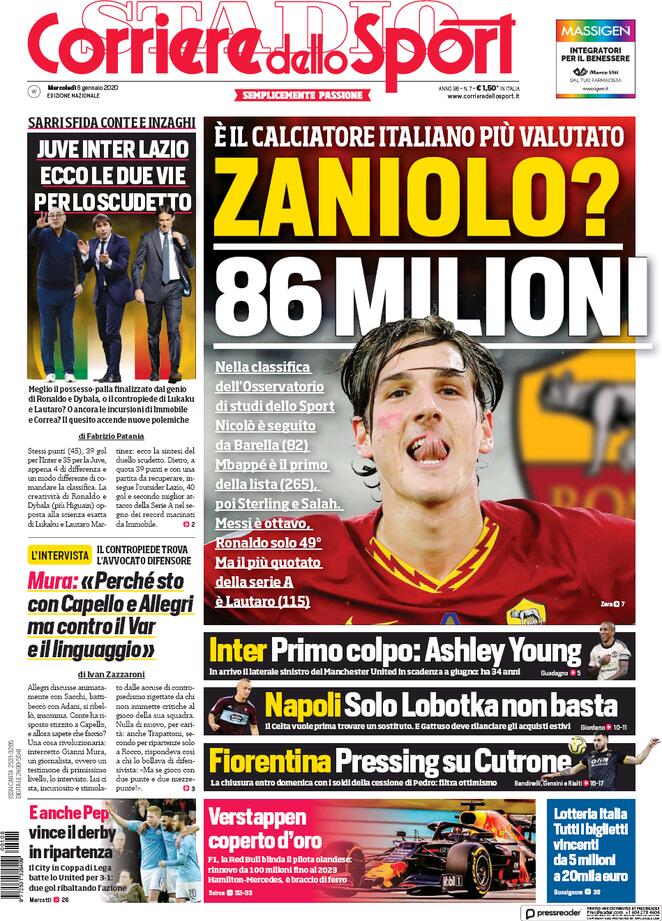 corriere dello sport 2020 01 08 5e15101267a4b