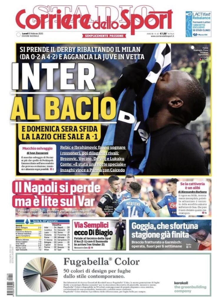 Lazio, le prime pagine dei quotidiani sportivi – 10 febbraio 1 C95A7139 E05C 473A A002 CADF1317E3F8