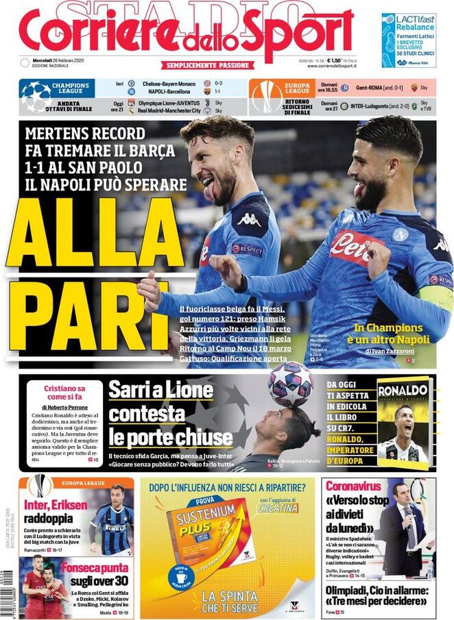 corriere dello sport 2020 02 26 5e55b596d17e9