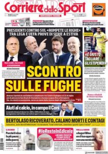 Le prime pagine dei principali quotidiani sportivi – 26 marzo