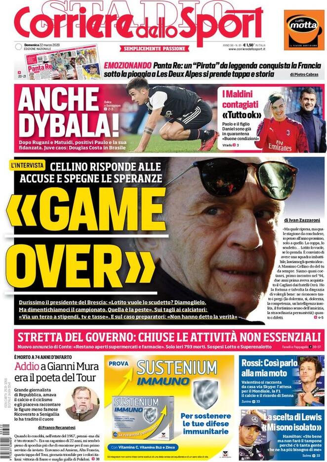 corriere dello sport 2020 03 22 5e769f7e3382a