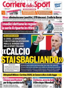 Le prime pagine dei principali quotidiani sportivi – 16 Aprile