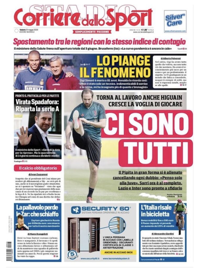 Le prime pagine dei principali quotidiani sportivi – 23 Maggio 1 09C76EED 3EA9 42CF BA0F BA99EE37A002