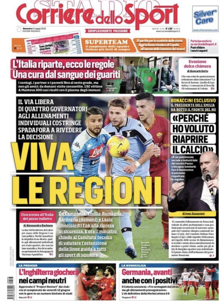 Le prime pagine dei principali quotidiani sportivi – 3 Maggio 1 F6E7217C A7D5 495B 9CDA 46DB1610CF6A