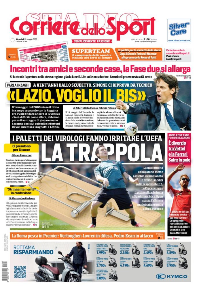 Le prime pagine dei principali quotidiani sportivi – 13 Maggio 21 RM frontpage 698x1024 1