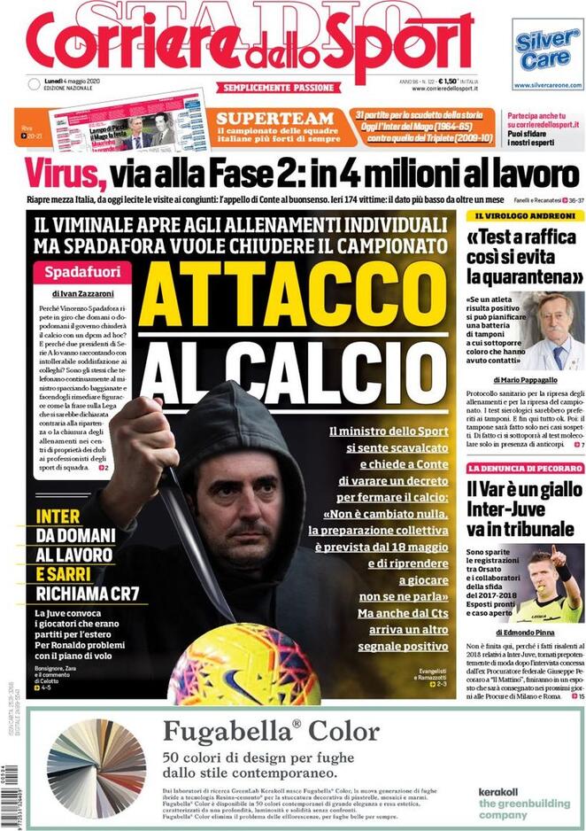 Le prime pagine dei principali quotidiani sportivi – 4 Maggio 21 corriere dello sport 51d976b6d51277c4043f88ce4d479cc7