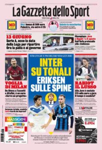 Le prime pagine dei principali quotidiani sportivi – 14 Maggio