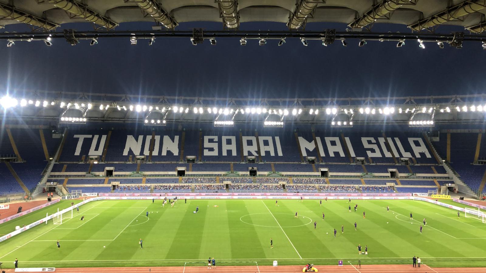 Lazio, la scritta all'Olimpico: «Tu non sarai mai sola» FOTO 23 IMG 20200627 WA0062