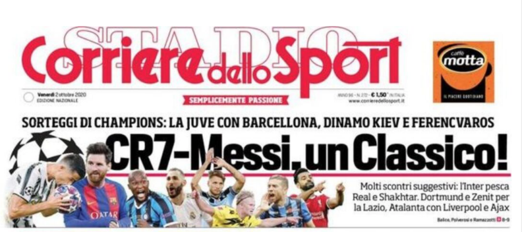 Rassegna stampa Lazio: prime pagine quotidiani sportivi – 2 ottobre 2020 1 Schermata 2020 10 02 alle 09.10.50