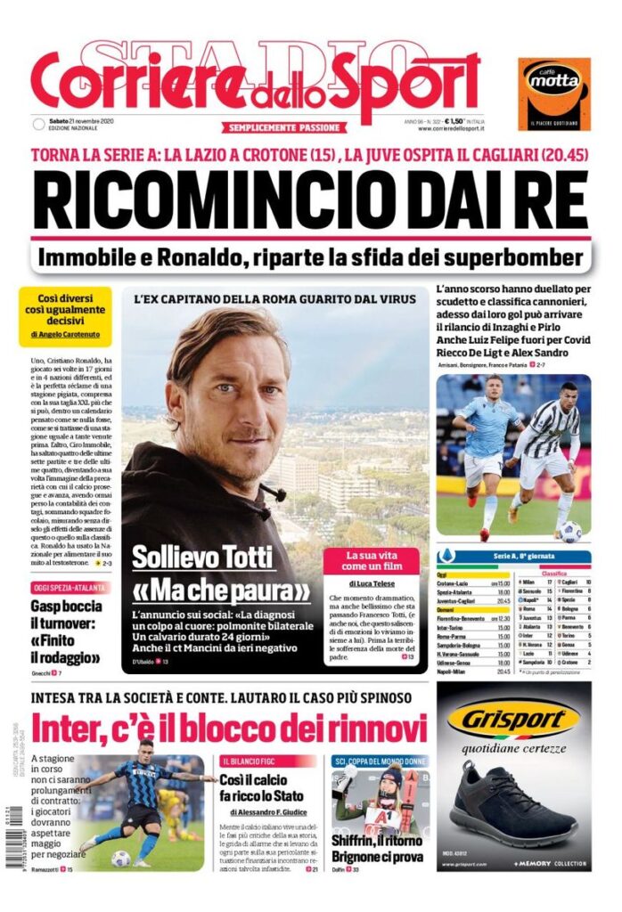 Le prime pagine dei principali quotidiani sportivi - 21 novembre 1 EFF2EFCA 7079 4E94 99C9 863E07AACA5A