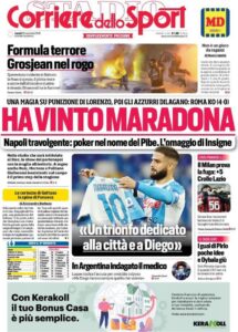 Le prime pagine dei principali quotidiani sportivi – 30 novembre