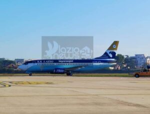 Lazio, dal collaudo al volo di prova: l’aereo personalizzato pronto al debutto