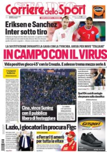 Le prime pagine dei principali quotidiani sportivi – 13 novembre
