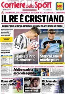 Le prime pagine dei principali quotidiani sportivi – 9 dicembre
