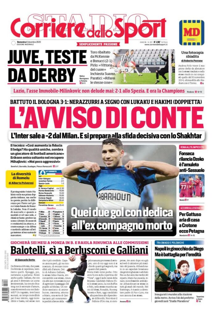 Rassegna stampa Lazio: le prime pagine dei quotidiani sportivi – 6 dicembre 2020 1 prima pagina xl