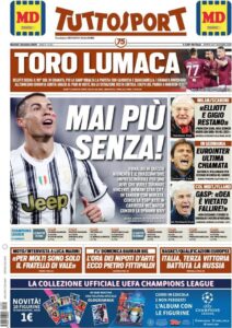 Le prime pagine dei principali quotidiani sportivi – 1 dicembre
