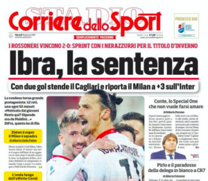 Le prime pagine dei quotidiani sportivi – 19 gennaio
