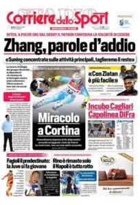 Prima pagina Corriere 20 02 2021