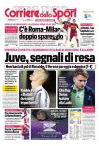 Prima pagina Corriere 28 02 2021