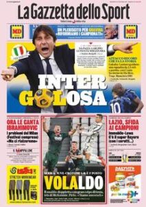 Prima pagina Gazzetta 23 02 2021
