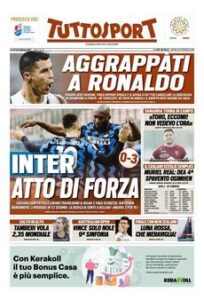 Prima pagina TuttoSport 22 02 2021